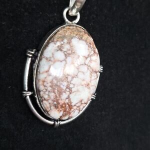 Wild Horse Crystal Pendant, 925 Silver Plated, 2"